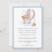 男の子のためのインビタシオンバウティゾ《キリスト教》洗礼式や命名式バプテスマ 招待状 (正面)