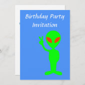 男の子のためのエイリアンと誕生日パーティーの招待 招待状 (正面/裏面)