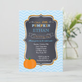男の子のためのカボチャ誕生日の招待状 招待状 (スタンド正面)