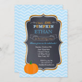 男の子のためのカボチャ誕生日の招待状 招待状 (正面/裏面)