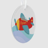 男の子のためのカラフルで、かわいい漫画の飛行機 オーナメント (正面)