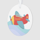 男の子のためのカラフルで、かわいい漫画の飛行機 オーナメント (正面)