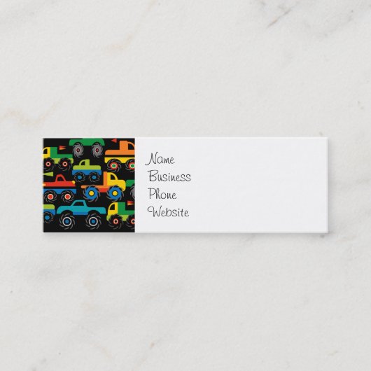 男の子のためのクールなモンスタートラックの交通機関のギフト スキニー名刺 (正面)