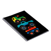 男の子のためのクールなモンスタートラックの紫系統の緑のギフト ノートブック (右側)