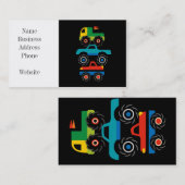 男の子のためのクールなモンスタートラックの紫系統の緑のギフト 名刺 (正面/裏面)