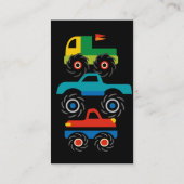 男の子のためのクールなモンスタートラックの紫系統の緑のギフト 名刺 (裏面)