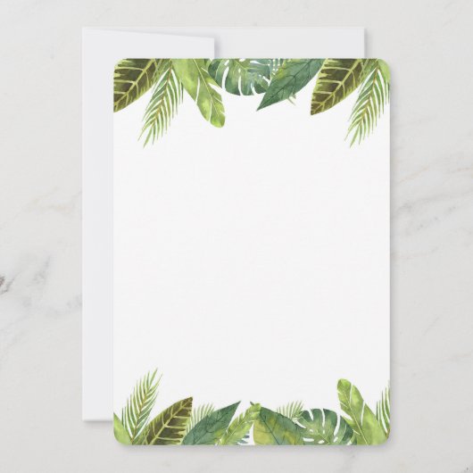 男の子のためのサファリジャングルの誕生日の招待状 招待状 (裏面)