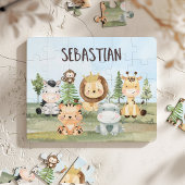 男の子のためのサファリパーソナライズされたギフト ジグソーパズル