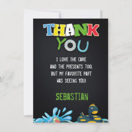 男の子のためのサマープールサンキューカード サンキューカード