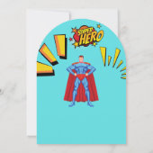 男の子のためのスーパーヒーローの誕生日の招待状 招待状 (裏面)