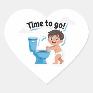 男の子のためのトイレの時間の子供のシール ハートシール