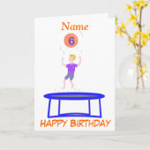 男の子のためのトランポリンカードは、一流の年齢を加えます カード (黄色い花)