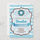 男の子のためのドーナツ誕生日のパーティの招待状 招待状 (正面)