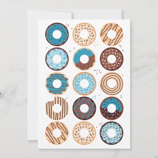 男の子のためのドーナツ誕生日のパーティの招待状 招待状 (裏面)