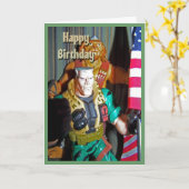 男の子のためのハッピーバースデーのおもちゃ カード (黄色い花)