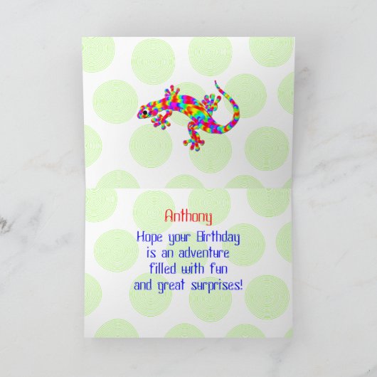 男の子のためのハッピーバースデー カード (内部)