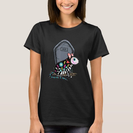 男の子のためのハムスターのスケルトンのハロウィーン Tシャツ (正面)