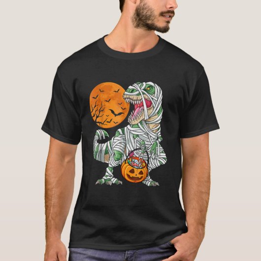 男の子のためのハロウィンシャツTレックスママ Tシャツ (正面)