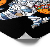 男の子のためのハロウィーン男の恐竜TレックスMummy Pumpki ポスター (角)