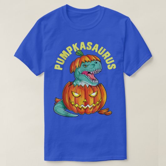 男の子のためのハロウィーンPumpkasaurus恐竜ポンプ Tシャツ (デザイン正面)