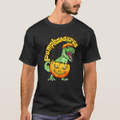 男の子のためのハロウィーンPumpkasaurus恐竜ポンプ Tシャツ (正面)