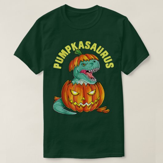 男の子のためのハロウィーンPumpkasaurus恐竜ポンプ Tシャツ (デザイン正面)