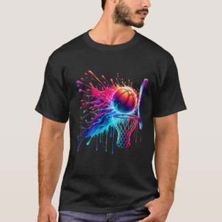 男の子のためのバスケットボールフープ10代のネのアイスクリーム Tシャツ