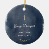 男の子のためのバプテスギフト – カスタム《キリスト教》洗礼式や命名式ギフト セラミックオーナメント (正面)