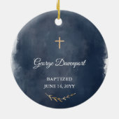 男の子のためのバプテスギフト – カスタム《キリスト教》洗礼式や命名式ギフト セラミックオーナメント (裏面)