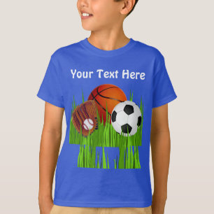 男の子のためのパーソナライズなスポーツのスエットシャツ Tシャツ