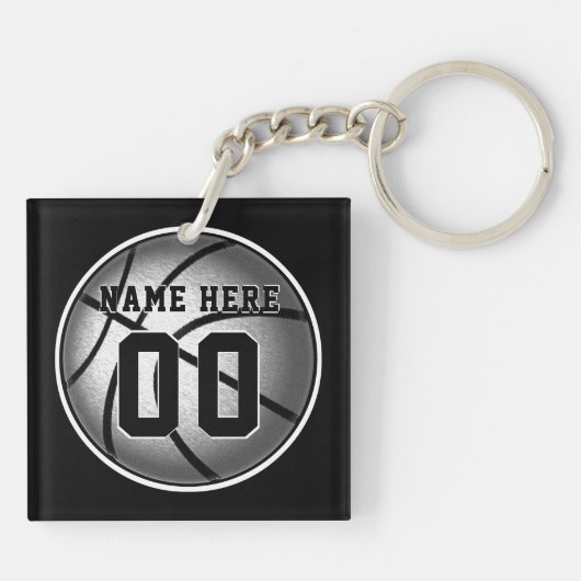 男の子のためのパーソナライズなバスケットボールのギフトあなたの色 キーホルダー (裏面)