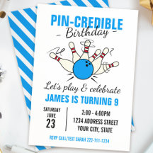 男の子のためのボーリング誕生日の招待