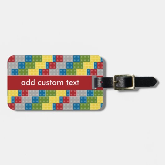 男の子のためのポップアートパターンカラフルな煉瓦 ラゲッジタグ (正面横)