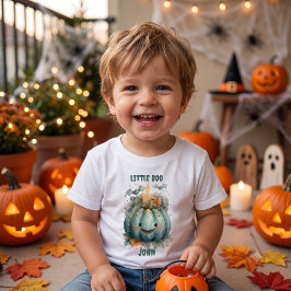 男の子のためのリトルブーパンプキン ベビーTシャツ