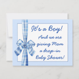 男の子のためのレトロな外観の赤ちゃんシャワー 招待状