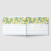 男の子のためのレモンの赤ちゃんシャワー、お母さんのためのアドバイス ゲストブック (全面)