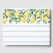 男の子のためのレモンの赤ちゃんシャワー、お母さんのためのアドバイス ゲストブック (裏面)