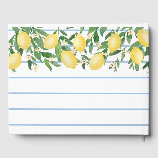 男の子のためのレモンの赤ちゃんシャワー、お母さんのためのアドバイス ゲストブック (裏面)