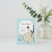 男の子のためのヴィンテージのイラストレーションのお母さんカード コーリングカード (スタンド正面)