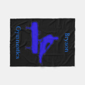 男の子のための体操ブランケット – ポンメルホース フリースブランケット (正面(横))