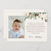 男の子のための冬の《キリスト教》洗礼式や命名式の洗礼のサンキューカード サンキューカード (正面/裏面)