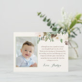 男の子のための冬の《キリスト教》洗礼式や命名式の洗礼のサンキューカード サンキューカード (スタンド正面)