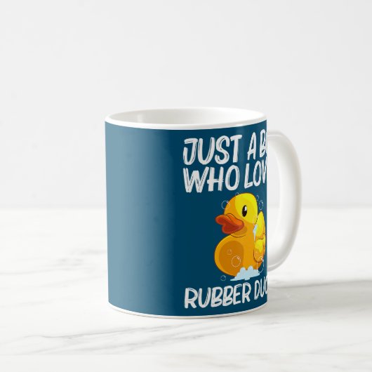 男の子のための可愛いラバーダックアート男性ゴム コーヒーマグカップ (正面右)