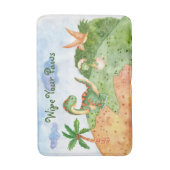 男の子のための可愛い恐竜 バスマット (正面縦)