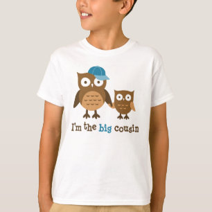 男の子のための大きいいとこのフクロウのTシャツ Tシャツ