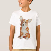 男の子のための子犬のコーギーのTシャツ Tシャツ (正面)