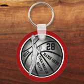 男の子のための安いバスケットボールギフトあなたの色、文字 キーホルダー (正面)