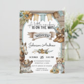 男の子のための小さなカウボーイの赤ちゃんシャワー 招待状 (スタンド正面)