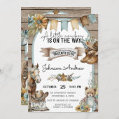 男の子のための小さなカウボーイの赤ちゃんシャワー 招待状 (正面/裏面)