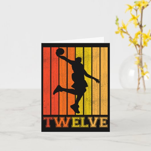 男の子のための幸せな12誕生日の装飾Bysketbyl カード (黄色い花)